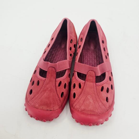 Privo by Clarks Women's Slip On Coral Pink Shoe 8 M Suede Leather Comfort Active - Picture 2 of 9